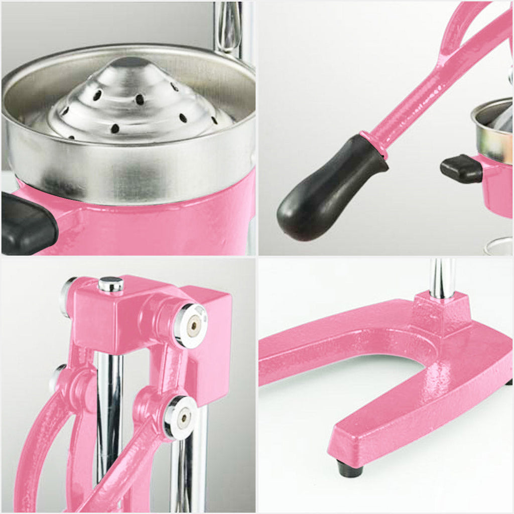 NNEAGS 2X Manual Juicer Hand Press Juice Extractor Squeezer Orange Citrus Pink