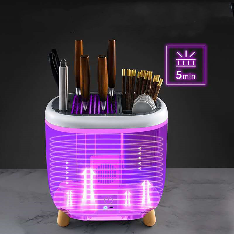 Mini UV Knife Sterilizer Rack for Cutlery and Tableware Storage